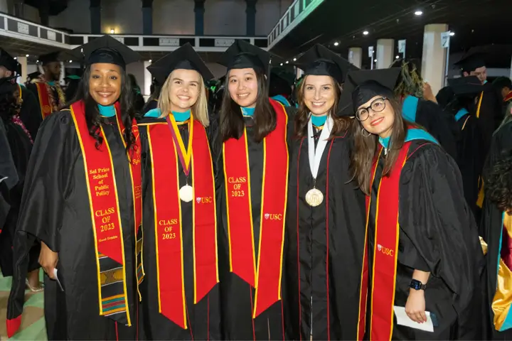 Graduates at commencement ceremony