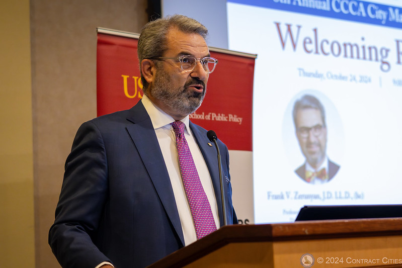 Frank V. Zerunyan speaking at the CCCA City Manager’s Summit