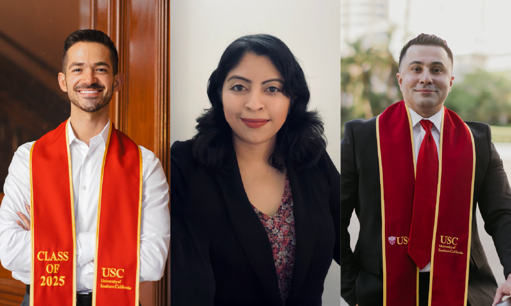 From left, portraits of Mark Borges, Karen Avila, and Jose Ayon.